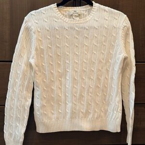 Brooks Brothers Ladies Classic White Cable Knit Sweater… spring summer cotton